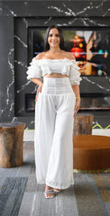 Unlimited Purity Ruffle Pant Set White - Amarzi Boutique