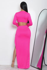 True Love Skirt Set Fuchsia - Amarzi Boutique