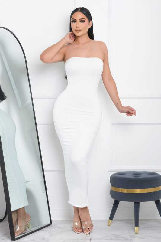 Rosé Chic Maxi Dress White - Amarzi Boutique